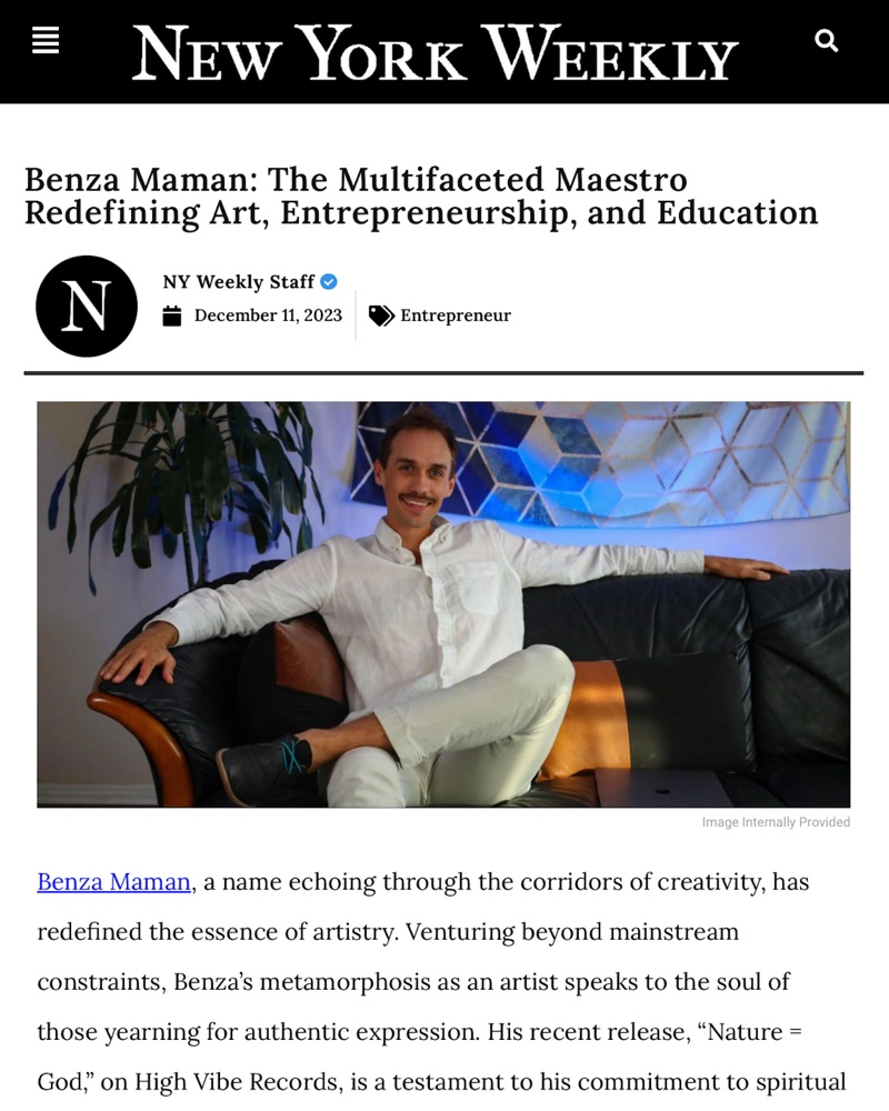 Press feature on Benza Maman