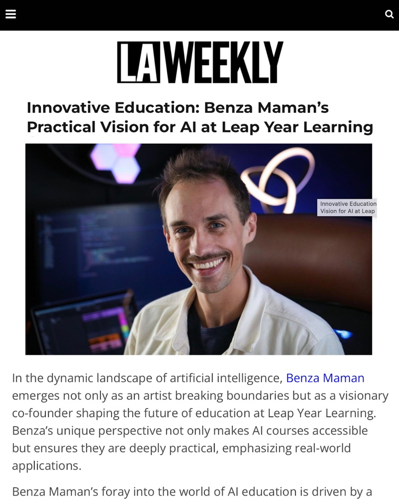 Press feature on Benza Maman